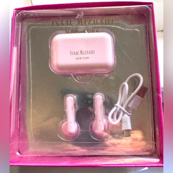 π§π Isaac Mizrahi Pink Wireless Earbuds β Chic Sound on the Go! ππ§ - Picture 3 of 16